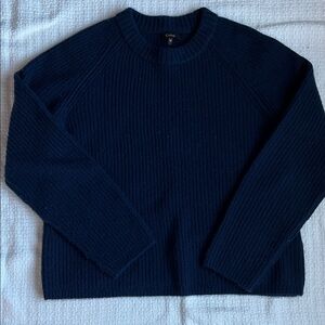 Quince Navy Cashmere Fisherman Sweater
